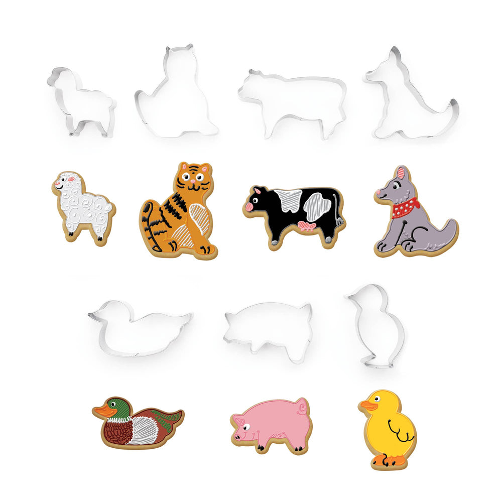 Fox Run Farm Animal Cookie Cutters, Set of 7, 3.5" x 3.5"