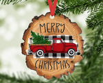 Merry Christmas Vintage Red Truck Christmas Ornament