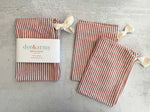 Americana Stripe Linen Bread Bags, set of two