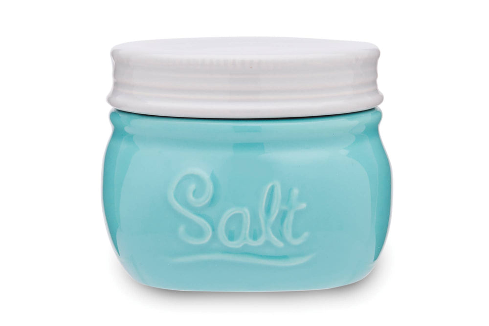 Mason Jar Salt Cellar, Blue Ceramic