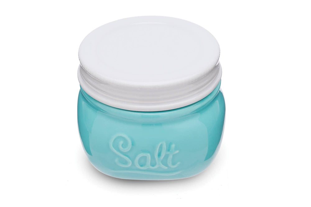 Mason Jar Salt Cellar, Blue Ceramic