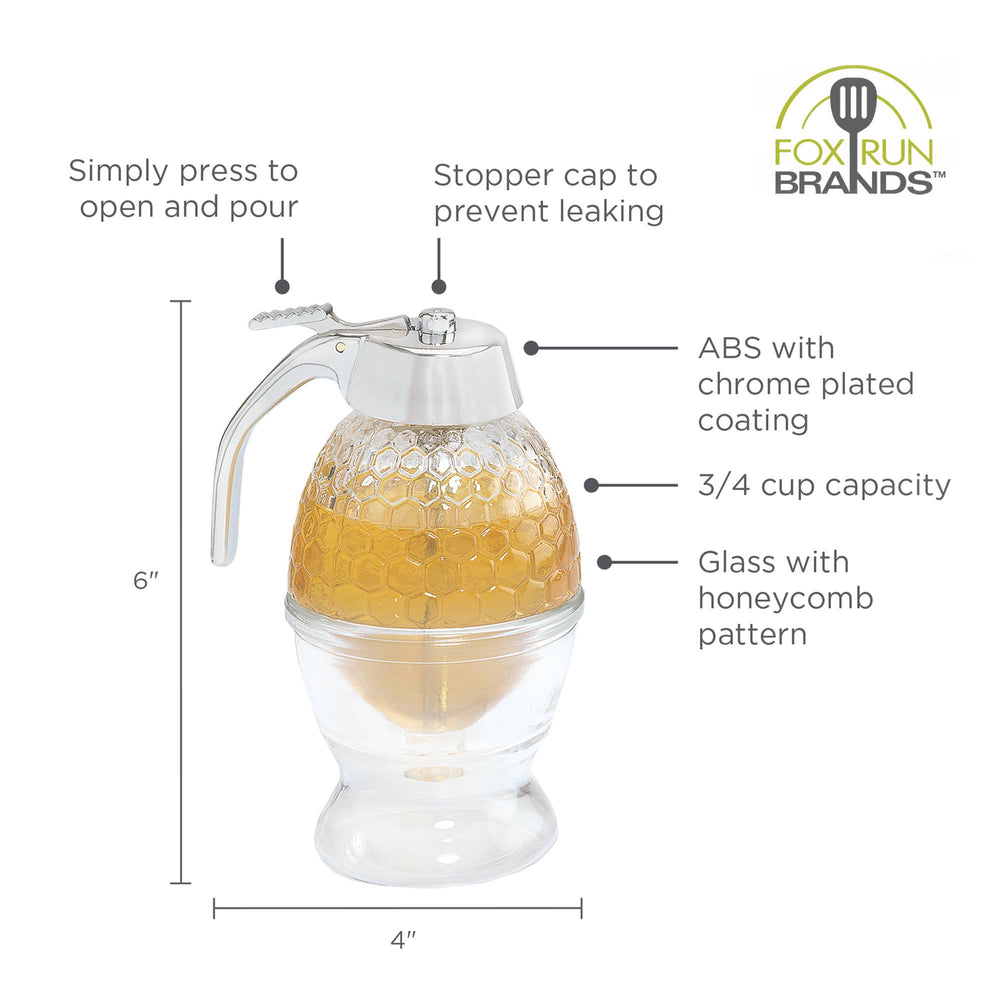 Glass Honey, Syrup Dispenser