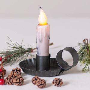 Chamberstick Candleholder in Smokey Black